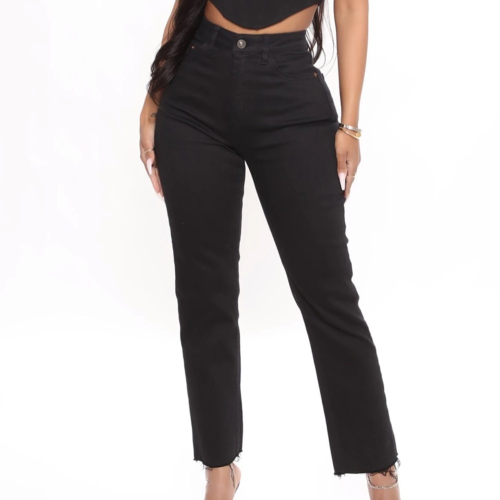 Fashion Nova Raw Hem Black Jeans